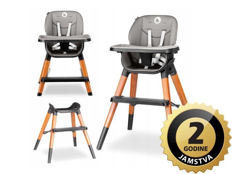 Lionelo dječja hranilica MONA, prirodno drvo bukve, crna - 21040071