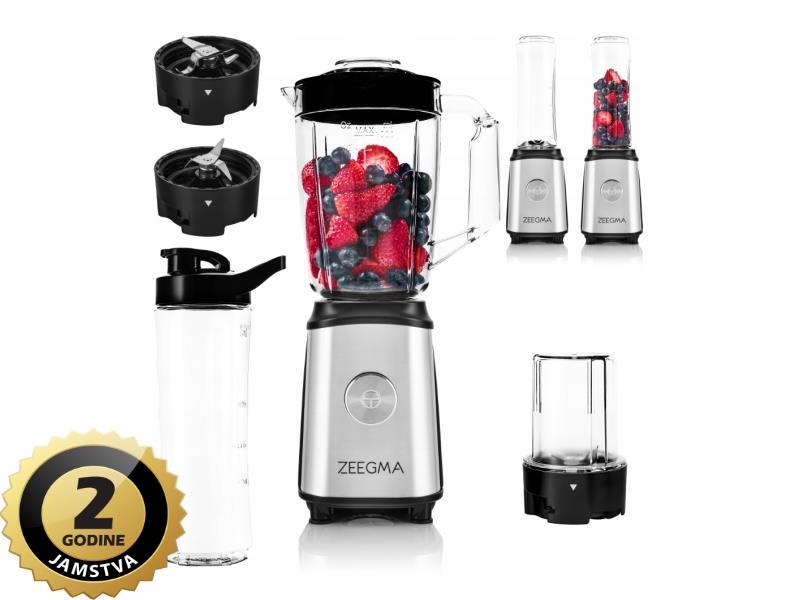 ZEEGMA blender Vitamine, 1050W, čaša 1L, 2x sportska boca 0,6L, mlinac za kavu - 19130002
