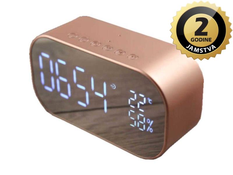 AKAI budilica, FM radio, BT, HandsFree, USB, microSD, baterija, zlatna ABTS-S2 - 19040039