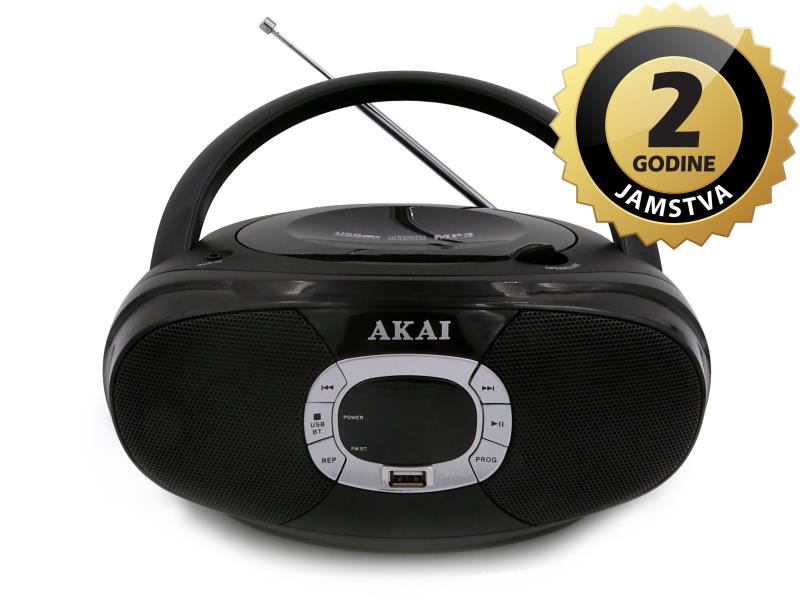 AKAI CD player, FM radio, AM radio, USB, MP3, LED, DC + baterije BM004A-614BT - 05260001