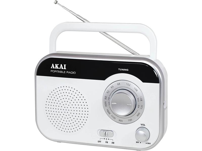 AKAI radio FM, AM, analogni, AC, R14 baterije, bijeli PR003A-410 - 05270007