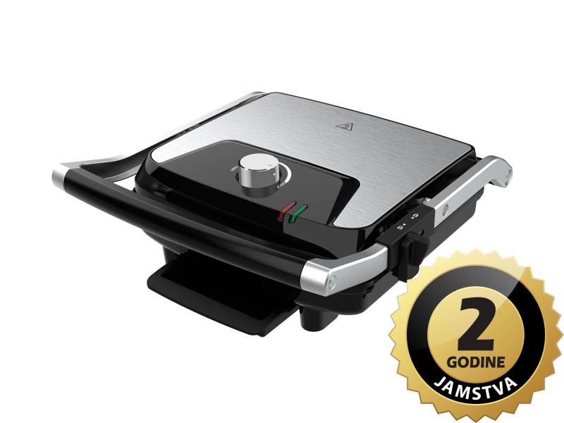 AKAI toster, 2000W, kućni roštilj sa preklopnom pločom, boja čelika AGR-246 - 19160005