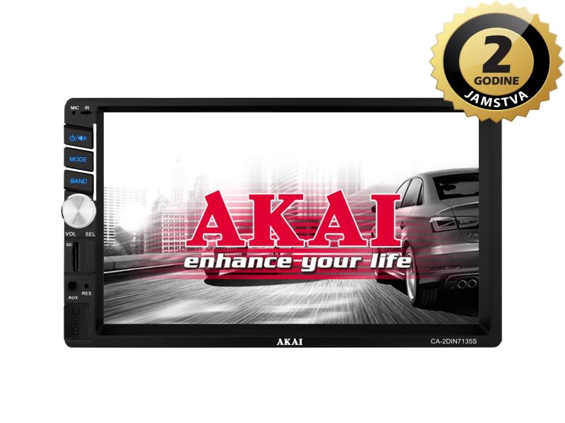 AKAI auto radio, FM, AM, 7" TFT, BT, USB, SD, HandsFree, video, crni CA2DIN7135S - 05160025