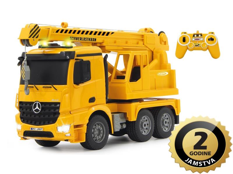 Jamara kamion na daljinsko upravljanje kran Mercedes-Benz Arocs, žuti 1:20 - 18100029