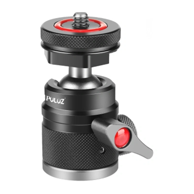 Puluz aluminum alloy ball head with cold shoe mount (black)