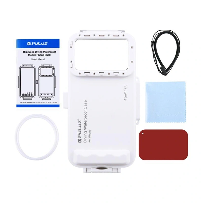 Puluz Waterproof Case (45m) for iPhone: For Underwater Photos and Videos (White)