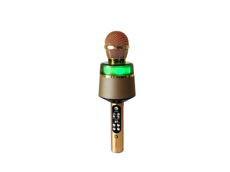 N-Gear mikrofon karaoke STAR MIC, BT, RGB svjetlosni efekti, baterija, zlatni - 05230026