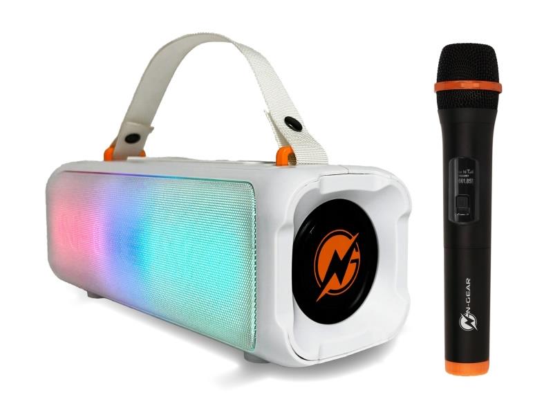 N-Gear karaoke BLAZOOKA 703, 100W, disco LED, bežični mikrofon, baterija, bijeli - 05190191
