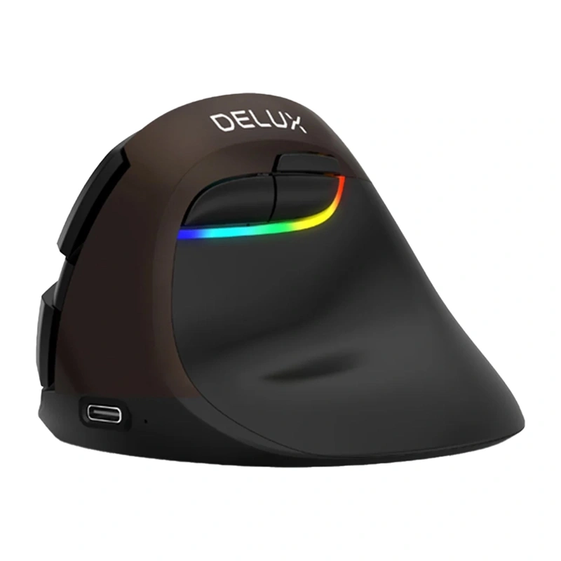 Delux M618Mini Gold Ergonomic Mouse (USB / Bluetooth / 2.4G)
