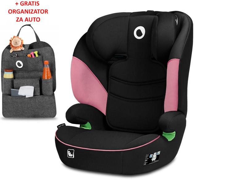 Lionelo i-Size autosjedalica Lars, 100-150cm, roza + ORGANIZATOR - 21020120