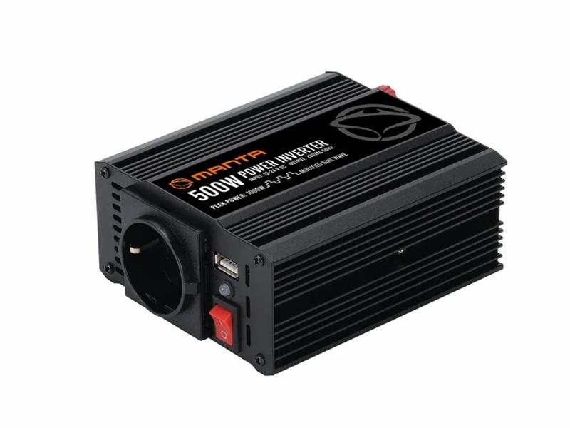 MANTA pretvarač 12V-24V DC na 230W AC, 500W / 1000W, crni MPI500M - 01040002