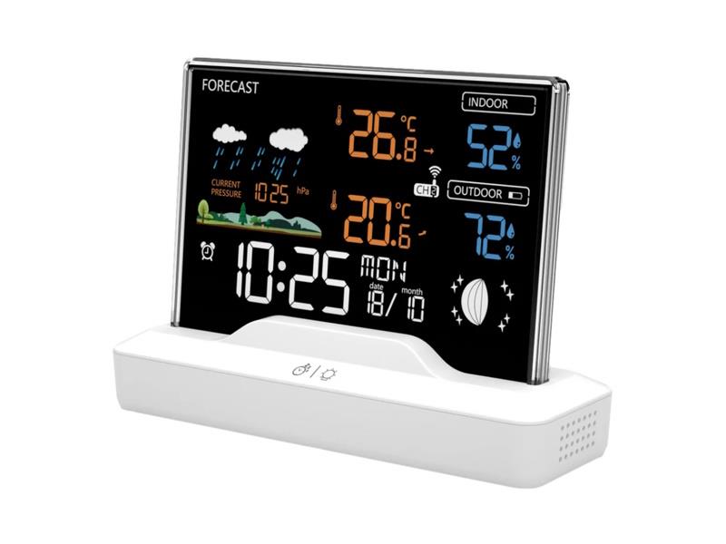 MANTA vremenska stanica Windy, DCF, sat budilica, vanjski senzor, bijela MTO100W - 05150072