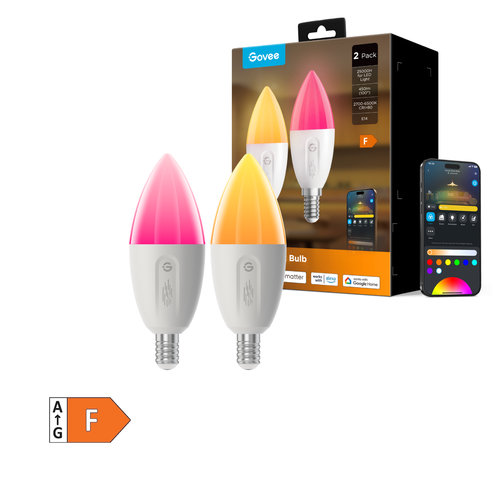 GOVEE RGBWW SMART LED BULB (2PACKS) E14