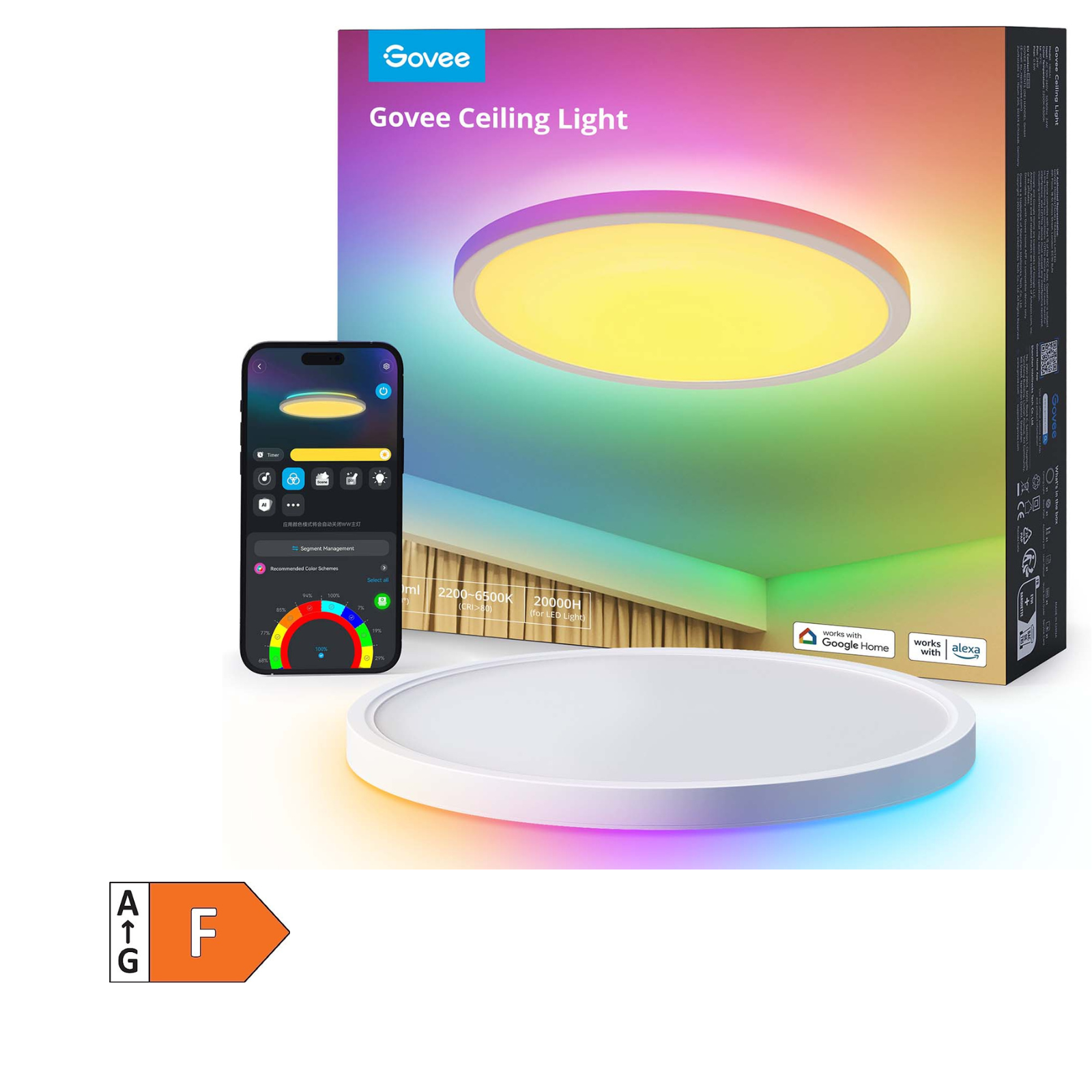 GOVEE 12INCH RGBWW + RGBIC ROUND SMART CEILING LIGHT