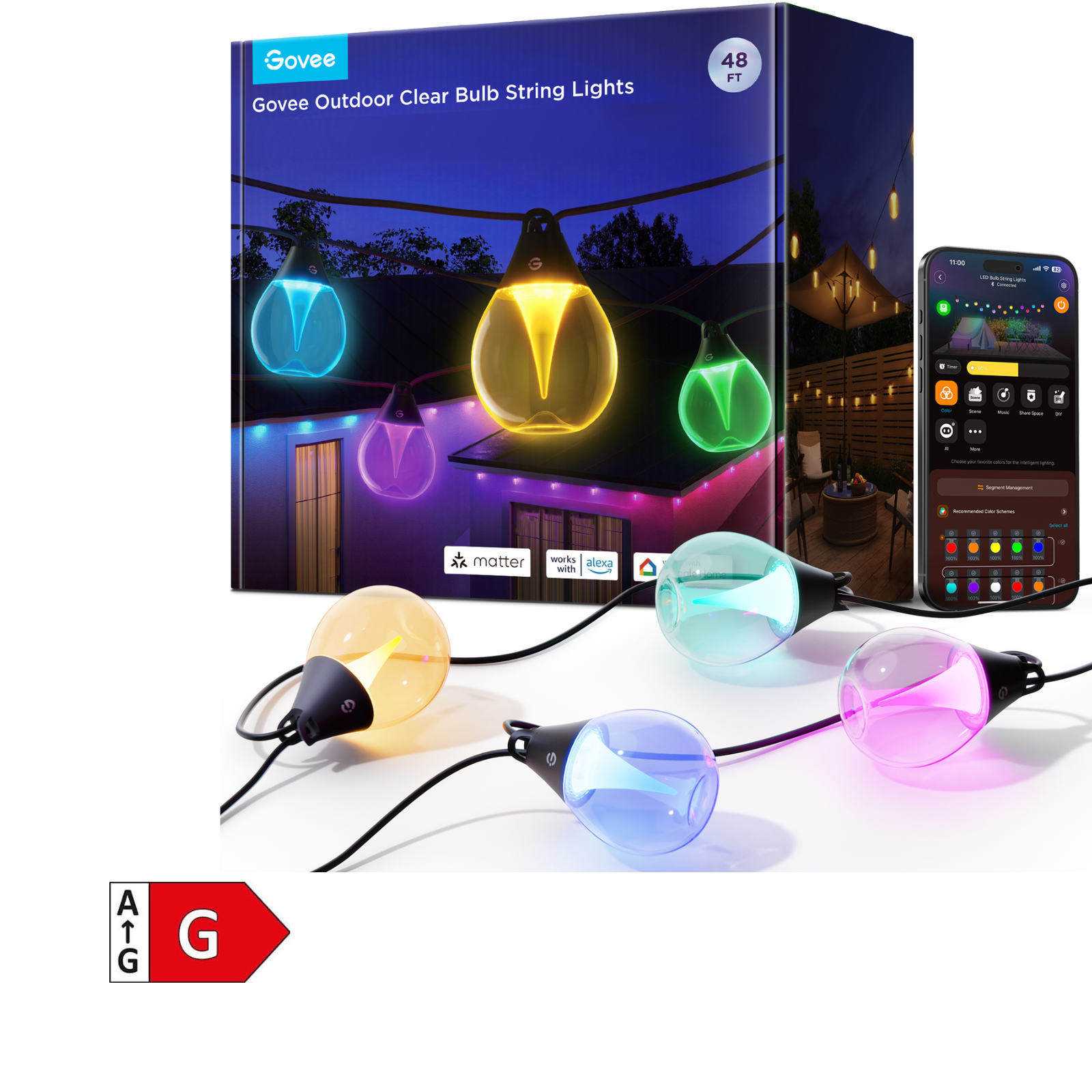 GOVEE RGBICW OUTDOOR STRING LIGHTS
