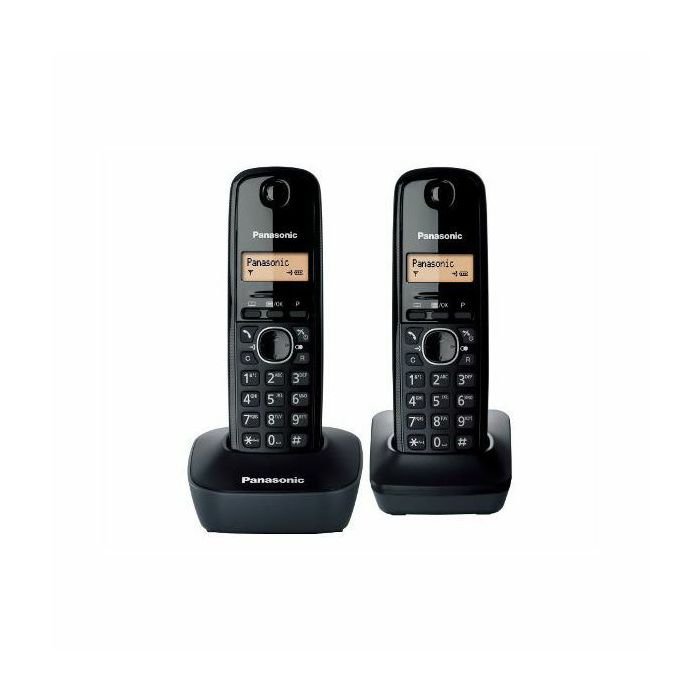 Telefon PANASONIC KX-TG1612FXH, bežični 2 slušalice, crni