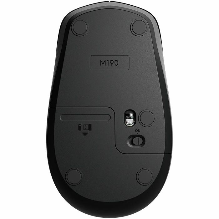 LOGITECH M190 Full-size wireless mouse - MID GREY - 2.4GHZ