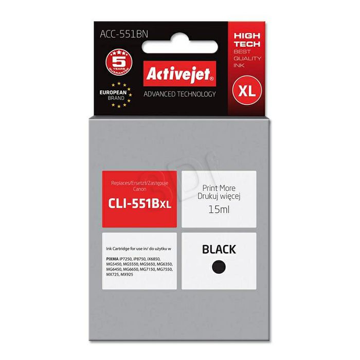 ActiveJet black ink Canon CLI-551BkXL