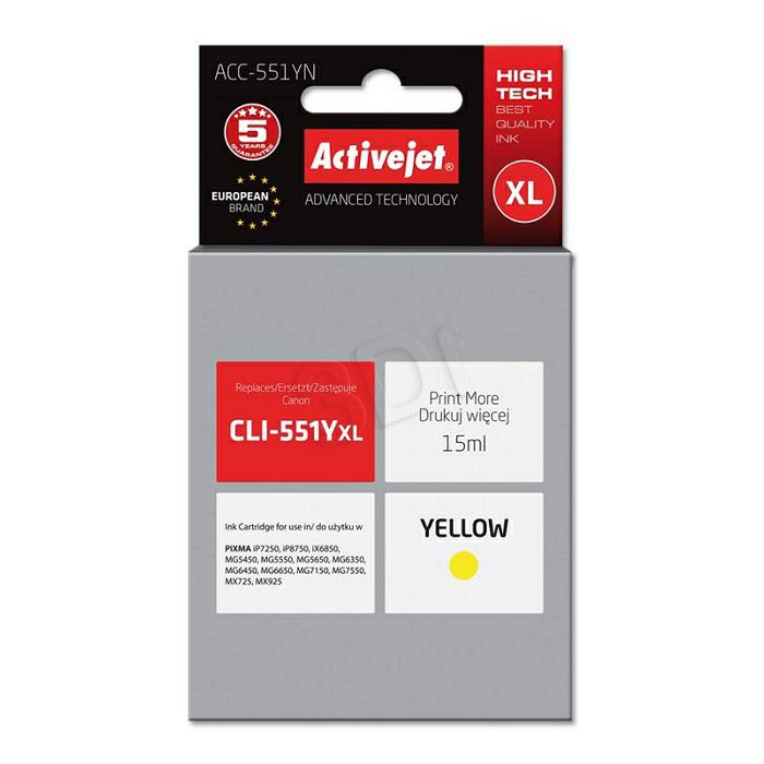 ActiveJet yellow ink Canon CLI-551YXL