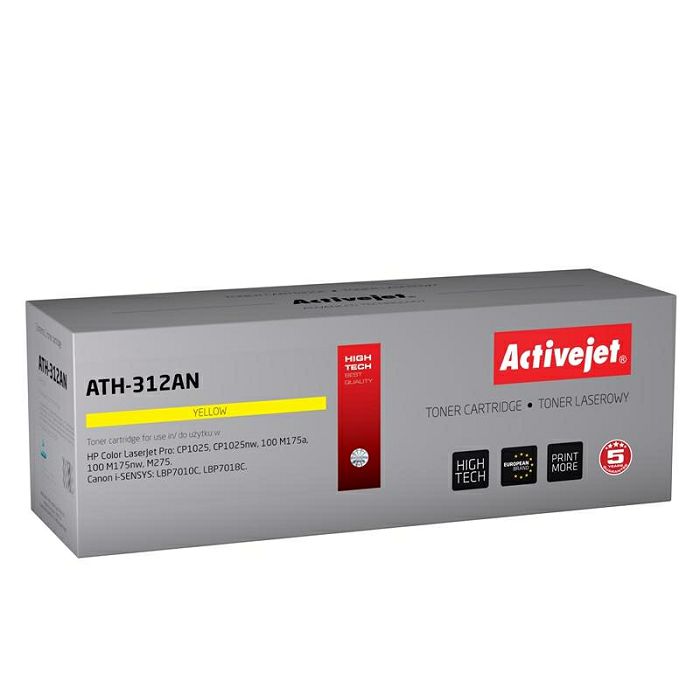 Activejet yellow toner HP CE312A. Canon CRG-729Y