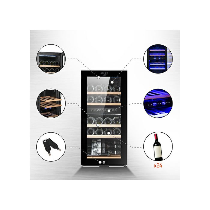 Adler wine display case 60L double cooling zone AD8080