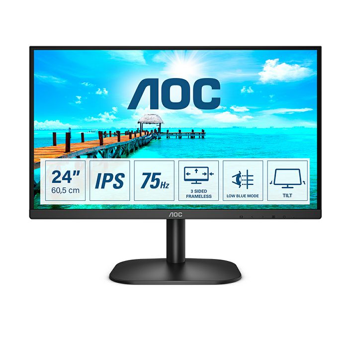 Monitor AOC 24B2XD 23.8'' IPS 75Hz, VGA/DVI