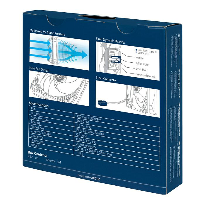 ARCTIC P12 120mm 3-pin fan