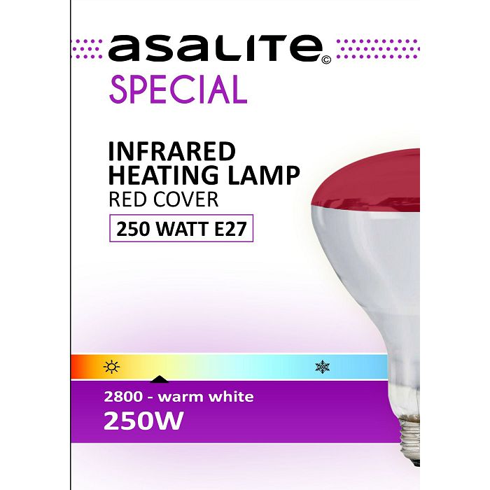 ASALITE IR lamp E27 250W 2800K red
