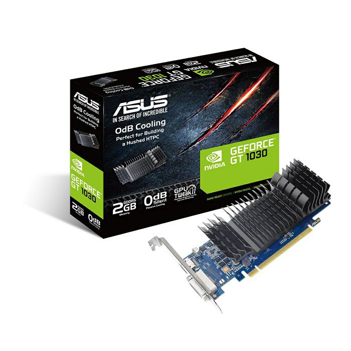 ASUS GeForce GT 1030 graphics card, 2GB GDDR5, PCI-E 2.0