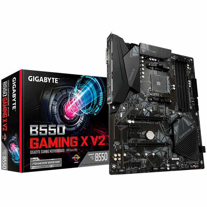 Matična GIGABYTE B550 GAMING X V2, AM4, 4 x DDR4, DVI-D/HDMI, 2xPCIE x16 , 3xPCIE x1, ALC887 , 2x M.2 , 4 x SATA, ATX