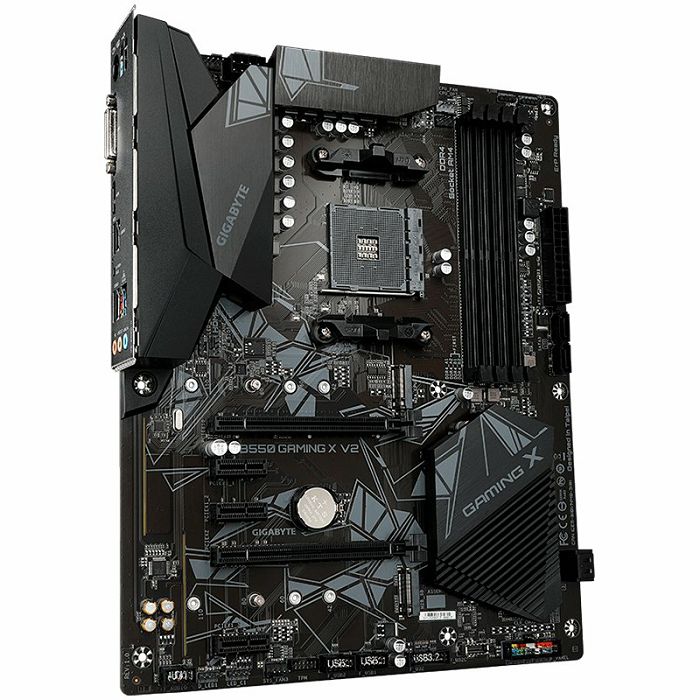 Matična GIGABYTE B550 GAMING X V2, AM4, 4 x DDR4, DVI-D/HDMI, 2xPCIE x16 , 3xPCIE x1, ALC887 , 2x M.2 , 4 x SATA, ATX