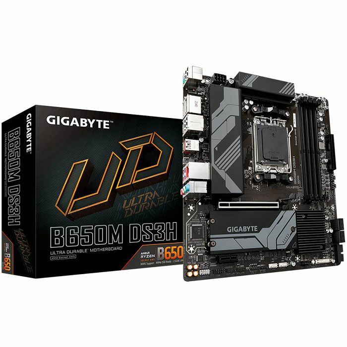 GIGABYTE B650M DS3H (AM5, 4DDR5 128GB, 1x PCI-E 4.0 x16x16, 1x PCI-E 3.0 x16x1, 4x SATA, 2x M.2 PCIe 4.0, 1xUSB 3.2 Gen2, 4x USB 2.0, 1xUSB 3.2 Gen2 Type-C, 1xHDMI, 1xDP, 2.5GbE LAN,