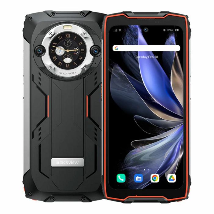 Blackview Smartphone Rugged Phone BV9300 Pro 12GB+256GB with Built-in 100LM Flashlight, Orange