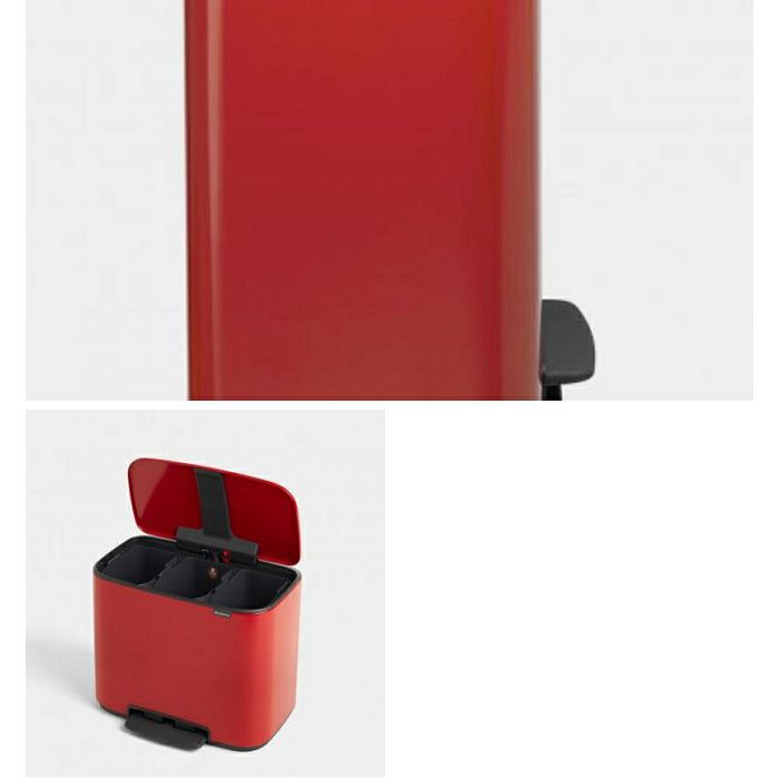 Brabantia pedal bin 3x11L red 121029