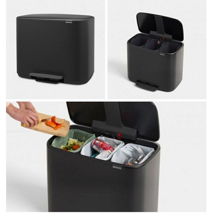 Brabantia pedal bin 3x11L black 121104