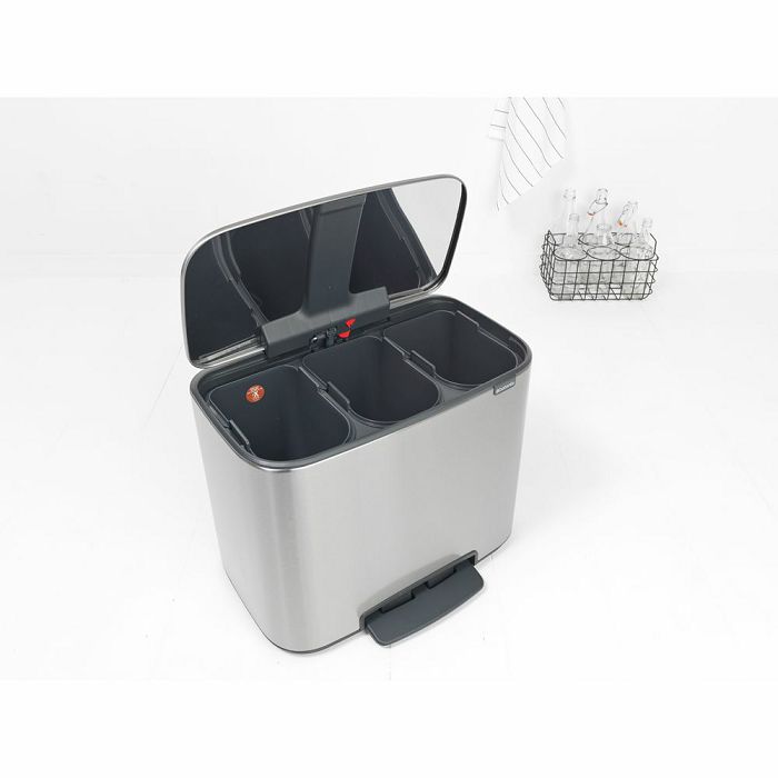 Brabantia pedal bin 3x11L silver 121128