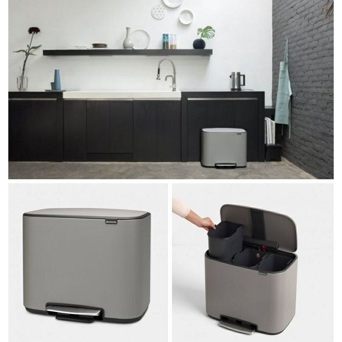 Brabantia pedal bin 3x11L gray 121524