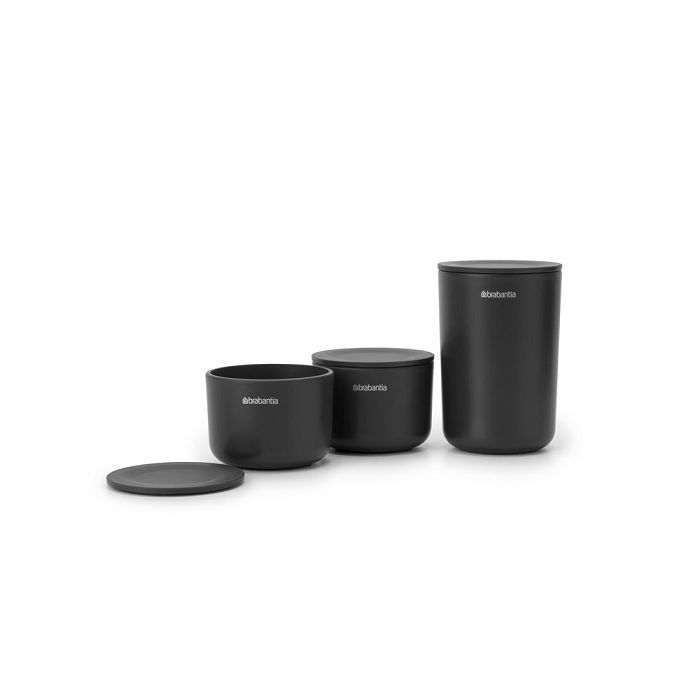 Brabantia set of 3 pots for the bathroom, gray