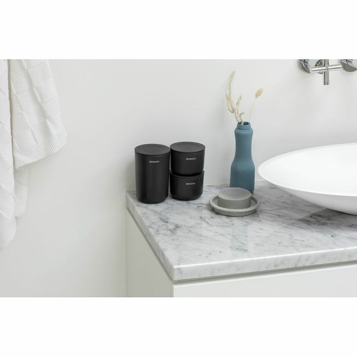 Brabantia set of 3 pots for the bathroom, gray