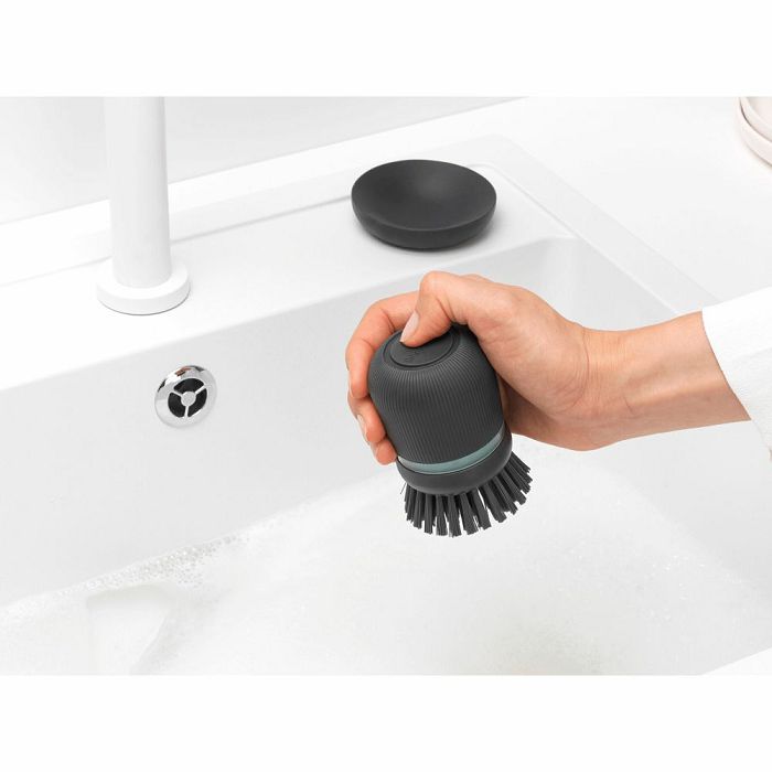 Brabantia dish brush with soap dispenser, dark gray