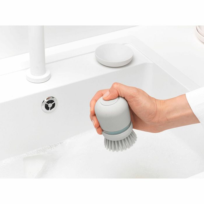 Brabantia dish brush with soap dispenser, light gray