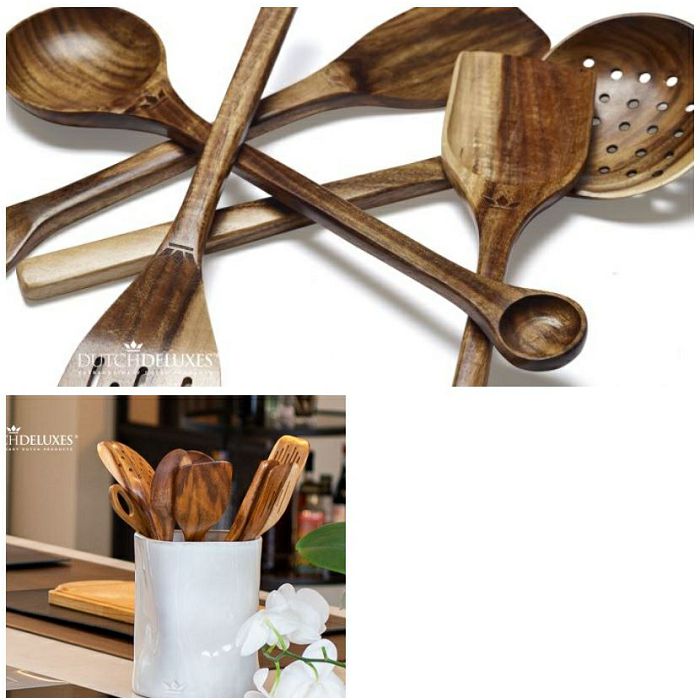 Brabantia set of wooden cooking utensils 8 pieces acacia