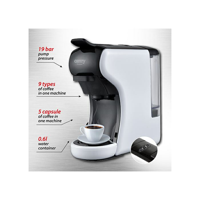 Camry espresso machine with several different capsules CR4414