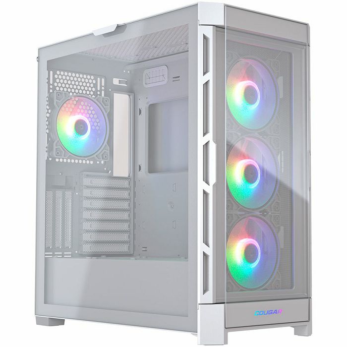 COUGAR | Duoface Pro RGB White | PC Case | Mid Tower / TG & Airflow Front Panel / 4 x ARGB Fans / TG Left Panel