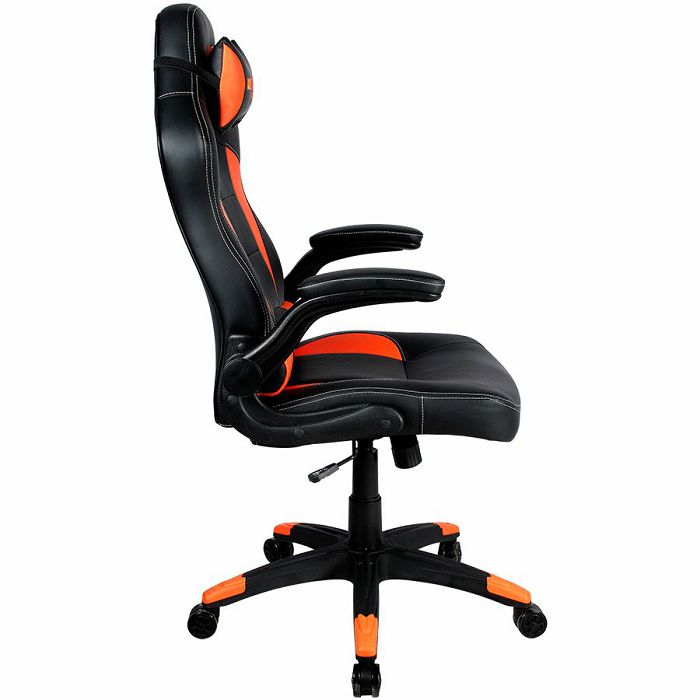 CANYON Vigil GС-2 Gaming chair, PU leather, Original and Reprocess foam, Wood Frame, Top gun mechanism, up and down armrest, Class 4 gas lift, Nylon 5 Stars Base,50mm PU caster, black+Orange.