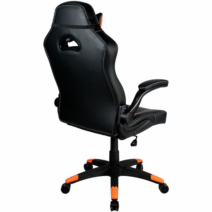 CANYON Vigil GС-2 Gaming chair, PU leather, Original and Reprocess foam, Wood Frame, Top gun mechanism, up and down armrest, Class 4 gas lift, Nylon 5 Stars Base,50mm PU caster, black+Orange.