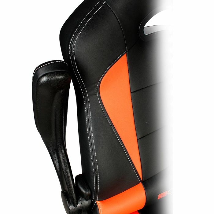 CANYON Vigil GС-2 Gaming chair, PU leather, Original and Reprocess foam, Wood Frame, Top gun mechanism, up and down armrest, Class 4 gas lift, Nylon 5 Stars Base,50mm PU caster, black+Orange.