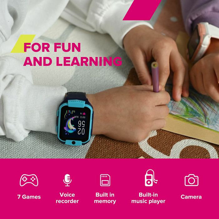 Kids smartwatch Canyon Cindy KW-41, 1.69"IPS colorful screen 240*280, ASR3603C, Nano SIM card, 192+128MB, GSM(B3/B8), LTE(B1.2.3.5.7.8.20) 680mAh battery, built in TF card: 512MB, White Pink, host: 53