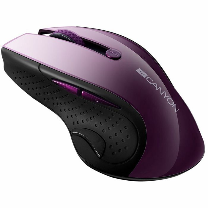 CANYON 2.4Ghz wireless mouse, optical tracking - blue LED, 6 buttons, DPI 1000/1200/1600, Purple pearl glossy