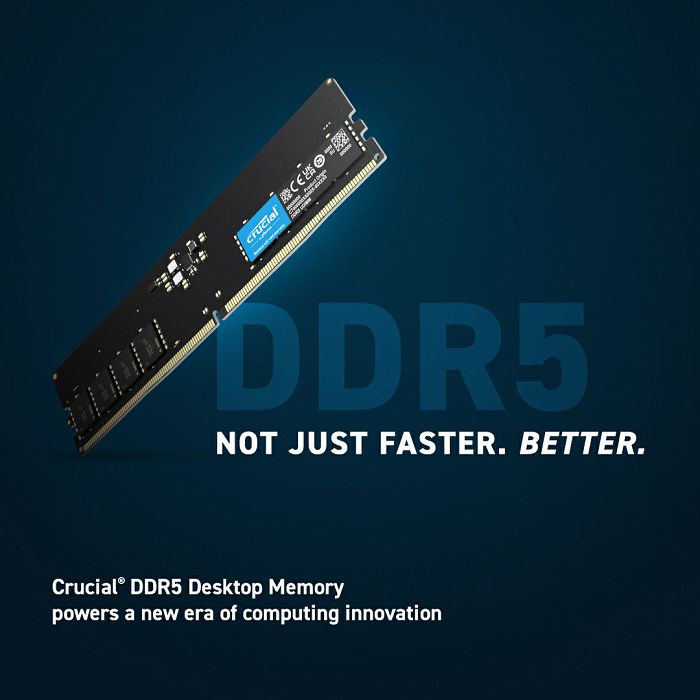 Crucial 32GB DDR5-4800 UDIMM PC5-38400 CL40, 1.1V
